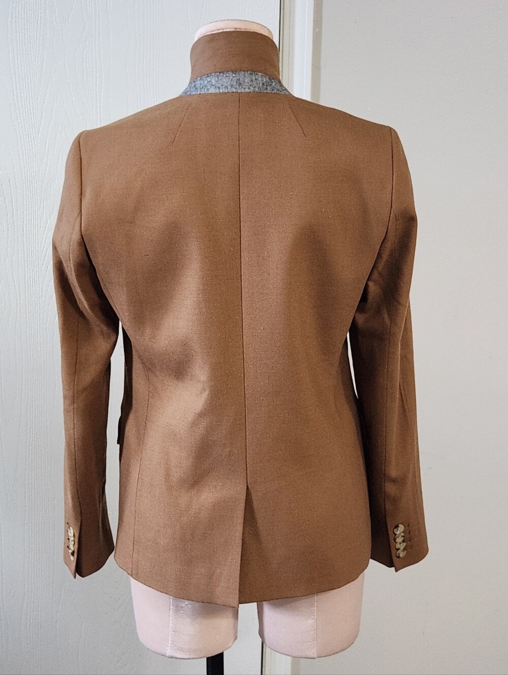 J.Crew Regent Blazer Womens Camel Brown Wool Stand Collar - Picture 5 of 16